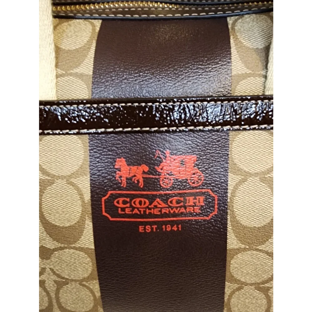 Coach Signature Canvas Satchel in Khaki/Brown